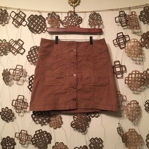 Free People Corduroy Button Front Skirt Size 8